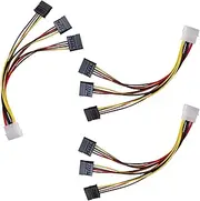 3 Pack 4Pin Molex to 3X Sata 15Pin Splitter Connector Power Supply Cable Adapter Male LP4 4 Pin IDE to HDD Hard Drive ATA Female Port for Additional Multi Caddy Computer PC Desktop