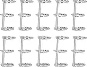 3 Ring Metal Loose Leaf Binders, 10Pcs Stainless Steel Book Rings Snap Split Hinged for DIY Photo Album Notebook Travel Diary, Waterproof Binding Spines Combs (15mm)