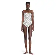 [BURBERRY] Frilled check Swimsuit Grey