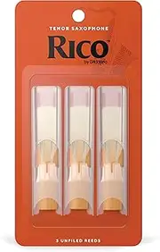 D Addario Woodwinds - Rico Tenor Sax Reeds - Tenor Saxophone Reeds - Tenor Reeds Crafted for Beginners, Students, Educators - Strength 1.5, 3-Pack