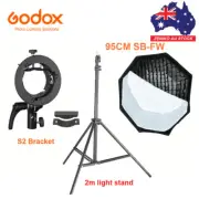 Godox Octagon 95cm Grid Softbox+2m Light Stand+S2 Bracket For Speedlite/Studio