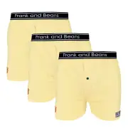 3 Mens Cotton Boxer Shorts Yellow - Frank and Beans Underwear