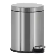 Trash Can Stainless Steel Mini Trash Can 6L/1.6Gallon Round Portable Pedal Can