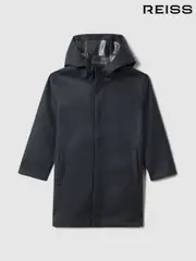 Reiss Navy Eero 13-14 yrs Water Repellent Hooded Coat (Q87378) | $185