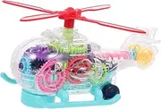 BRIGHTFUFU Luminous Helicopter for Early Educational Building Plaything No Battery Required Interactive Music Light Features for Parent Bonding Activities