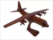 C-130 Hercules 4 Bladed Props Handcrafted Natural Premium Wood Desk Model