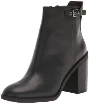 Franco Sarto Womens Rivet Bootie Black Leather 6 M