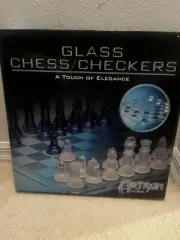 Brand New Glass Chess And Checkers Set