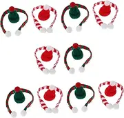 WOONEKY 20pcs Mini Christmas Scarves and Santa Hats Set Tiny Craft Accessories for Dolls Wine Bottles Candy Covers Versatile Holiday Decorations