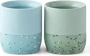 Moonkie Silicone Open Cup (Blue/Pink Green, 2 Pack)