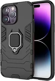 TAVICE Shockproof Ring Case Stand Cover for iPhone 14 13 12 11 Pro XS Max 8 7 SE Plus (Black)