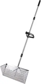 Loyimioo Retractable Beach Rake Electroplated Carbon Steel Rustproof 3 Section Rod Reinforced Structure Seamless Welding Sand Sifter Sand Flea and Shell Cleaning Tool for Beach/Yard/Camping Silver