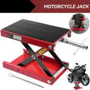 Motorcycle Scissor Jack Lift Center Stand Wide Deck 1100lbs Capacity Safety pin,