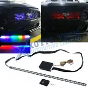 24" RGB LED Scanner Strip Lights Rider Knight for Ford Mustang 15-19 Under Hood