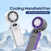 Outdoor Foldable Portable Handheld Fan Mini Cooling Rechargeable 3600mAh 100-level Free Control High Speed Turbo Fan