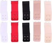 [CALLARON] 10Pcs Comfortable Extender Hooks Rows Elastic Clasp Buckle for Underwear Extension for Pregnancy and Weight Gain Easy to Wash