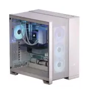 Corsair 6500D Airflow Tempered Glass ATX Mid-Tower, Mesh Left Front, Dual Chamber White Case