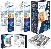 2X LG LT800P Replacement Water Filter with 2X LG LT120F Replacing Air Filter - Refrigerator Filter Pack