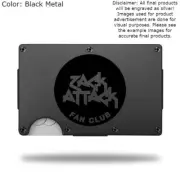 Custom ZACK ATTACK Laser Engraved Wallet - Pick A Wallet Color
