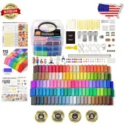 Non-Sticky 112 Colors Polymer Clay Set - 20 Tools & 16 Accessories Included