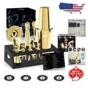 Home Bartender’s 12-Piece Cocktail Shaker Set | Gold Tools & Recipe Guide