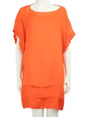 Orange Silk Dress with Slip