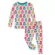 New Kickee Pants bamboo L/S lotus Happy Teddy pajama set, 12, NWT
