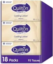 Quilton Cooling Lotion 3 Ply 95 Tissues Pack, 18 Packs
