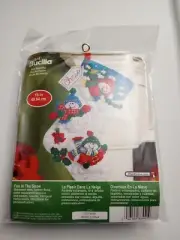 New Plaid Bucilla Felt Christmas Stocking Kit 86441 Fun in The Snow Snowmen