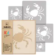 5x reusable PLASTIC Stencils // 13.4" to 3.5" // Nursery KIDS Template // CRAB