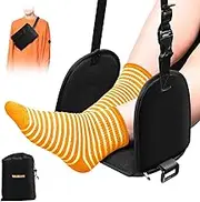 GULIMENG Airplane Foot Rest with Memory Foam - 2 in 1 Portable Foot Hammock for Plane Travel with Support, Comfortable Foot Sling for Airplane Travel Essentials to Relax Your Feet
