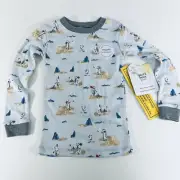 Burt’s Bees Kids Pajama Top Size 4T Bear Snowball Cotton Long Sleeve Fitted-NEW