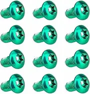 12 x Disc Brake Rotor Alloy Screw Bolts M5 x 10mm T25 for MTB Bike Cycle Bicycle (Green)