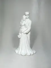 Army Enlisted or Officer Military Groom and Bride Glazed White Wedding Caketop