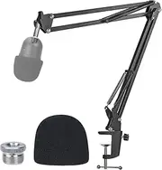Razer Seiren Mini Boom Arm with Pop Filter - Mic Stand with Foam Cover Windscreen Compatible with Razer Seiren Mini Streaming Microphone by YOUSHARES