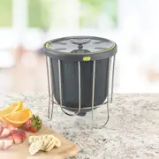 POLDER SILICONE KITCHEN COMPOST BIN Kitchen Scrap Scraps Lid 3.8L