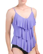 Magicsuit Miraclesuit Tankini Rita 12 Tiered Two Piece Slimming Lavender Purple