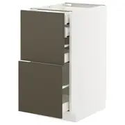 METOD / MAXIMERA base cb 2 frnts/2 low/1 md/1 hi drw, white/Havstorp brown-beige, 40x60x80 cm