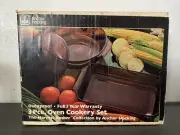 Vintage NIB NOS Anchor Hocking Harvest Amber Cookware Oven Cookery Set Casserole