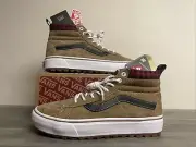 VANS Sk8-Hi MTE-1 Shoe High Top Plaid Brown Suede Boots Men's Size 8/Women's 9.5
