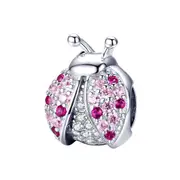 925 Sterling Silver Zircon Ladybug Bracelet / Necklace Set