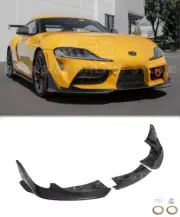 3 Pcs Bumper Lip Front Carbon Fiber Splitter For 20-Up Toyota GR Supra MK5 A91