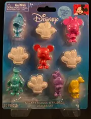 Disney - Mickey Mouse & Friends Eraser Set - 10 Pieces - 6 Characters/4 Gloves