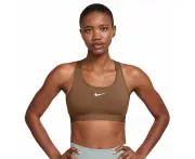 Nike Womens Swoosh Medium Support Padded Sports Bra - Brown