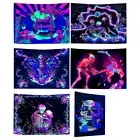 UV Reactive Blacklight Horror Face Tapestry Convenient Skull Blacklight Tapestry