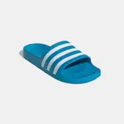 adidas Adilette Aqua K Kids Slide Sandals Solar Blue White Open Toe Slip On New