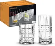 Spiegelau & Nachtmann, 12-Piece Tumbler Set, 6 x Tumbler Square (345 ml), 6 x Longdrink Square (445 ml), Crystal Glass, Highland, 101754