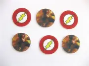 12 PRE CUT EDIBLE RICE WAFER PAPER CARD THE FLASH SUPERHERO CAKE PARTY TOPPERS