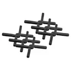 6 Pcs Foldable Silicone Trivet, Trivet Mats for Hot Pots, Black