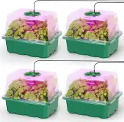 Seed Starter Kit with Grow Light, Mini Propagator, Seedling Trays, Humidity Dome